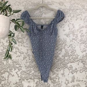 Wild Fable Romantic Bodysuit - light blue/white